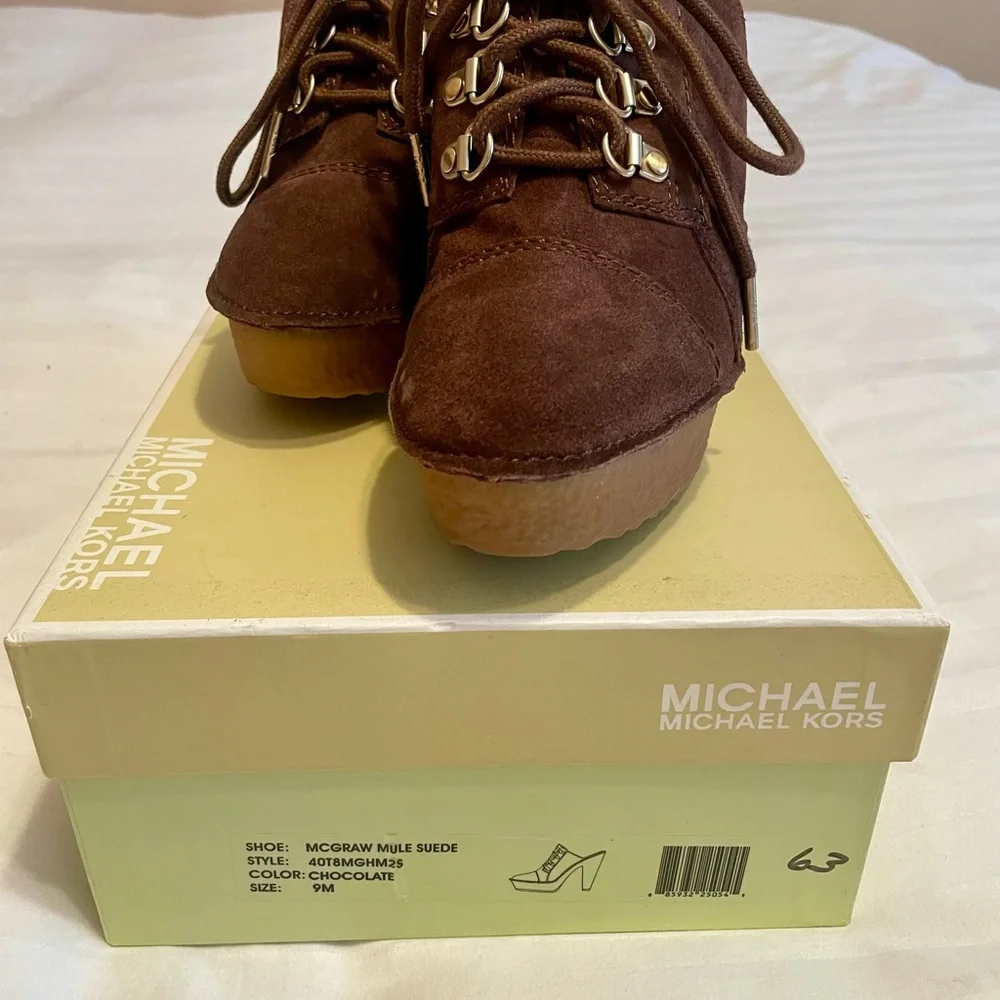 Michael Kors McGraw Mule Suede Brown Women's Heels - Picture 3 of 7